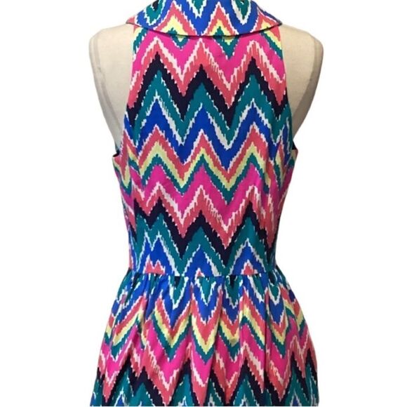 Lilly Pulitzer Sherlyn Hearts A Flutter Multicolored Chevron Collared Dress 6 - Picture 9 of 16